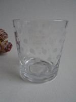Dotted glass cup.