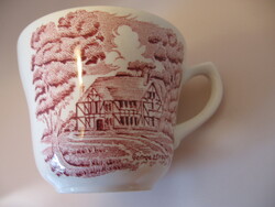 Pink English countryside farm landscape cup