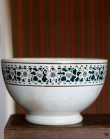 Kispest granite faience bowl with base, mixing bowl, peasant bowl, side dish, scone bowl