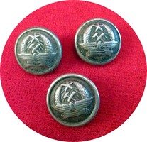 Rákosi era railway uniform buttons 3 pcs. N08