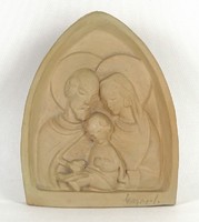 1N114 moser i. Holy family with dove wall art deco ceramic 19.5 Cm
