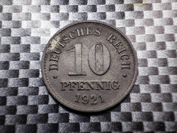 Németország 10 pfennig, 1921 /02