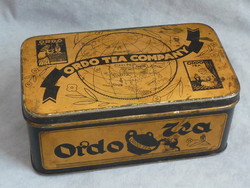 Régi fémdoboz német teás doboz,1920 as évek art deco fémdoboz Ordo Tea Company Ordo Tee Berlin