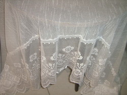 Beautiful vintage white flower lace curtain