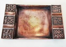 Retro képcsarnoki ötvös iparművész bronz / réz hamutartó