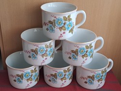 Rarity! A large Zsolnay flower pattern mug with a shield seal