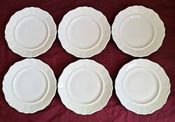 Régi Cseh-Szlovák fehér indamintás  tányérok 6 lapos  23.5 cm Gebrüder Benedikt