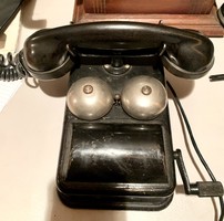 Vintage kurblis bakelit telefon