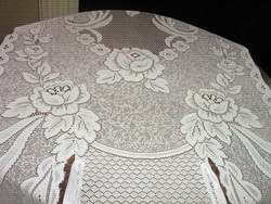 Beautiful vintage openwork rose pattern special white stained glass curtain
