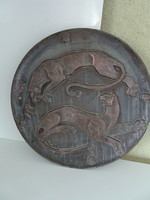 Panthers bronze marked wall decoration.