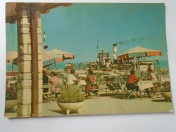 D195571 balaton balatonfüred pier espresso postcard 1963