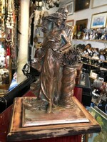 Signed metal statue of the Italian sculptor Bougelli, height 26 cm.