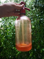 Rare Antique Pink Colored Soda Bottle Marked with Cegléd Soda Factory... Rezső