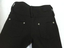 Children's casual black trousers, stretch tight style for size xs, for children 8-10 years old, 140 cm tall