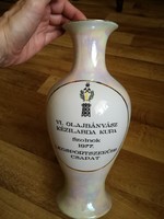 VI. Olajbányász Kézilabda Kupa Szolnok 1977. Legsportszerűbb Csapat. Hollóháza,hollóházi porcelán.