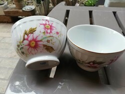 Virágos talpas cluj porcelán tálkák