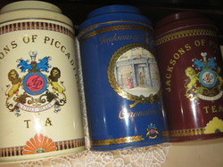 Vintage Jacksons Of Piccadilly Pléh Tea Doboz