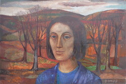Miklós Somos - woman in landscape