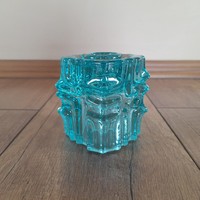 Régi cseh art deco üveg gyertyatartó