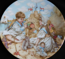 Compton&Woodhouse vintage tányér viktoriánus tengerparti életképpel