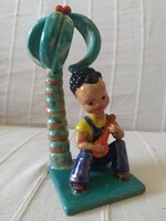 Illés László- art- deco kerámia figura, ritkább, gyűjtői, 20 cm