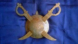 Copper shield with swords - wall decoration