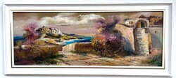 LEÁRAZVA Adilov Alim Virágos terasz KERETEZVE 90x40cm