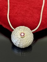 Egyedi ezüst nyaklánc és Medál, rózsaszín Topáz kővel