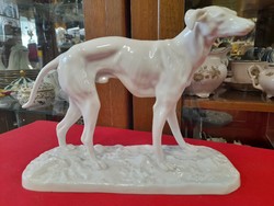 Old French sevres 1771. Greyhound dog porcelain figurine. 27 Cm.