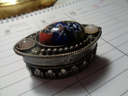 Antik  szép , mutatós ékszertartó  gyűrűtartó , bélelt ,  kb 6 cm
