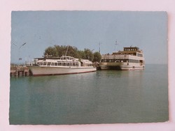 Régi képeslap 1984 Balaton fotó levelezőlap személyszállító hajók