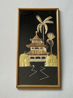 Zoltán Pecsovszky's Japanese house retro straw picture wall decoration