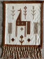 Antik régi kézzel csomózott ritka iparművész Kordováner János fali szőttes szőnyeg gyűjtői