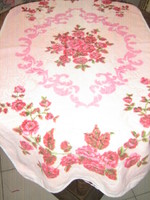 Beautiful vintage towel with a pink printed pattern