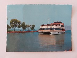 Régi képeslap Balaton fotó levelezőlap utasszállító hajó