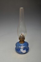 Very rare kerosene lamp with blue glass container - for decoration. 36 Cm.