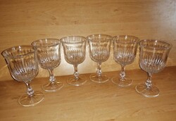 Retro stemmed glass set of 6 in one - height 15.5 cm (3/k)