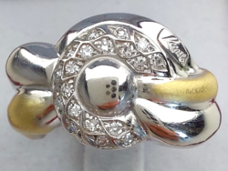 162T.1Ft-ról 18K 7,8g Arany Designer gyűrű 0,2 Ct Hófehér első osztályú Accant gyémántokkal