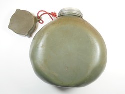 Retro Zöld szürkészöld katonai alumínium kulacs 1970-es évekből
