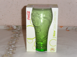 Coca cola üveg pohár ( 3 dl. zöld színű )