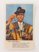 Régi propaganda képeslap magyar bor reklám levelezőlap