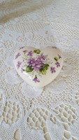 Beautiful floral, heart-shaped cracked ceramic decoration