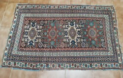 Antik, kis, kézi csomózású, iráni szőnyeg