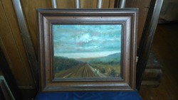 Old expressive oil painting from Germany 30x26 cm