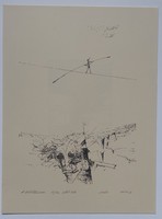 Orth István A kötéltáncos c.grafikája (1978)