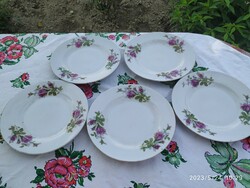 Porcelán rózsás   lapos tányér  5 db eladó!