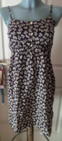 Fekete-fehér mintás női rövid pántos ruha 38