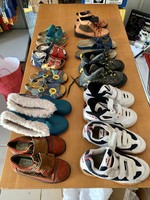 10 pár Gyermek cipő, kisfiú cipő csomag, 24-33 méret, cipő, papucs, szandál, csizma egyben eladó!
