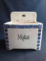 Anitk earthenware spice holder with maka/flour inscription