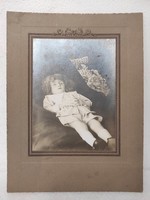 Antik fotó halott gyermek utolsó fotója temetés ravatal 137 7405